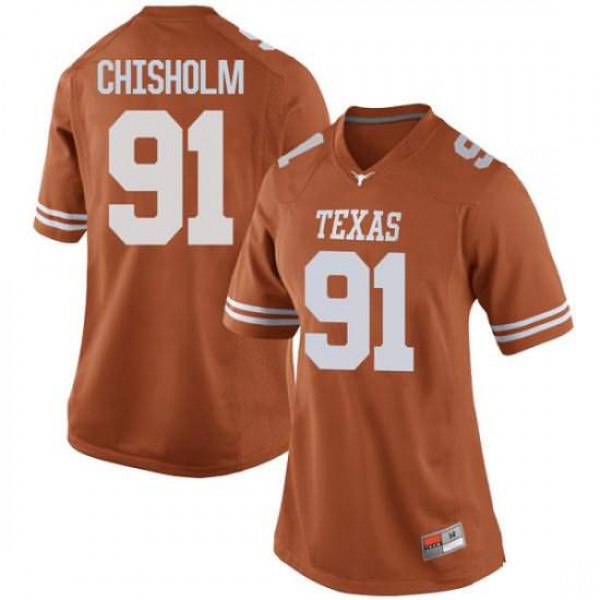 Women University of Texas #91 Jamari Chisholm Game Official Jersey Orange